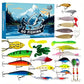 Julkalender med fiskedrag – Blindbox-set med wobbler, popper och skeddrag