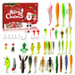 Julkalender med fiskedrag – Blindbox-set med wobbler, popper och skeddrag