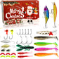 Julkalender med fiskedrag – Blindbox-set med wobbler, popper och skeddrag