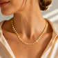 Elegant guldpläterat halsband med platt kedja för kvinnor