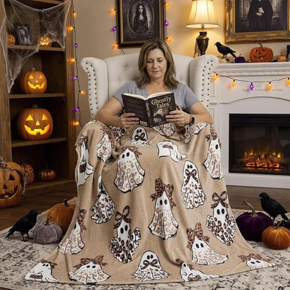 Halloween spöktryckt mysig pläd