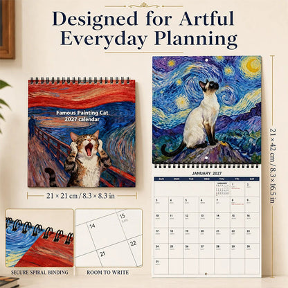 📅🐱 50 % RABATT NU! – 2027 års roligaste kattkalender! 🎨😹 En kattversion av ”Skriet” – för alla riktiga kattälskare! 🐾❤️