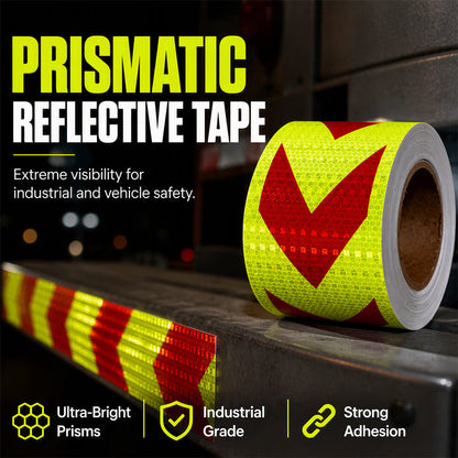 ⚠️ 50 % RABATT NU! 🚛 Högsynlig pilformad reflexband – vattentätt & självhäftande – mikro-prismatisk teknologi – perfekt för lastbilar och säkerhet 🌙