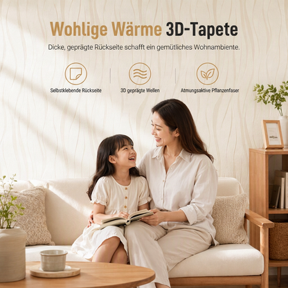🏠 50 % RABATT NU! 🎨 3D-strukturerad non-woven tapet – förtjockad, självhäftande & perfekt för fondväggar – enkel att applicera ✨