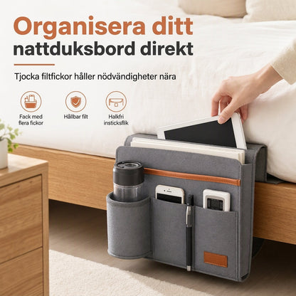 📢📢50 % RABATT !! ⏰Minimalistisk förvaringsficka i filt att hänga vid sängen, förvaringsväska för studenthem, 1-pack