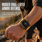 Integrerat smartwatch-armband med skyddande skal och sportrem