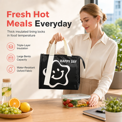 🍱 50% RABATT! ✨ Isolerad förtjockad lunchväska – Håller maten varm/kall, vattenavvisande & rymlig lunchbag