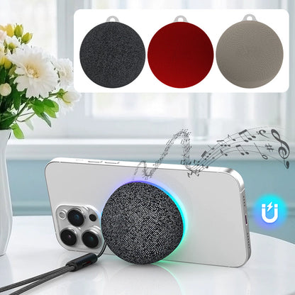 Magnetisk Bärbar Mini Trådlös Bluetooth-Högtalare – 360° Ljud, TWS & Mobilhållare