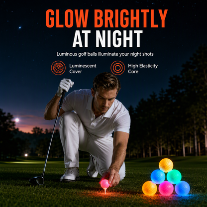 Självlysande LED-golfbollar för Nattgolf – Ljusa & Blinkande Golfbollar med Optimal Bollflykt