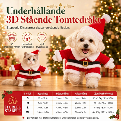 🎄50% rabatt!❄️Julkostym för husdjur, festlig dräkt med snöflingekappa för kyla 🐕