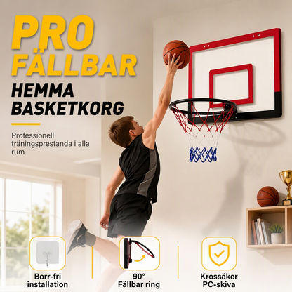 ⏳Tidsbegränsat specialerbjudande⏰ Utan borrning väggmonterbar, hopfällbar basketkorg - Leksaksset för barn för lek inomhus och utomhus