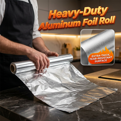 Extra kraftig aluminiumfolie på rulle för grill & ugn – Slitstark, värmetålig och non-stick