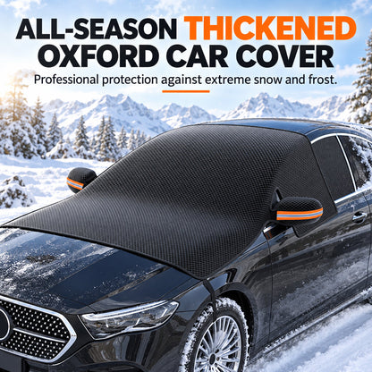 🚗 50 % RABATT NU! ❄️ Förtjockat Oxford-bilskydd för alla årstider – trippelt vindtätt med magneter & full täckning för vindruta och speglar 🛡️
