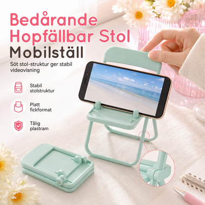 Söt stolformad mobiltelefonhållare, kreativ skrivbordshållare och dekorativt ornament för studentrummet