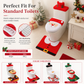 🎄50 % RABATT🚽Julset med toalettsitsöverdrag och matta i 3 delar – Festligt badrumsset med tomte, snögubbe och ren